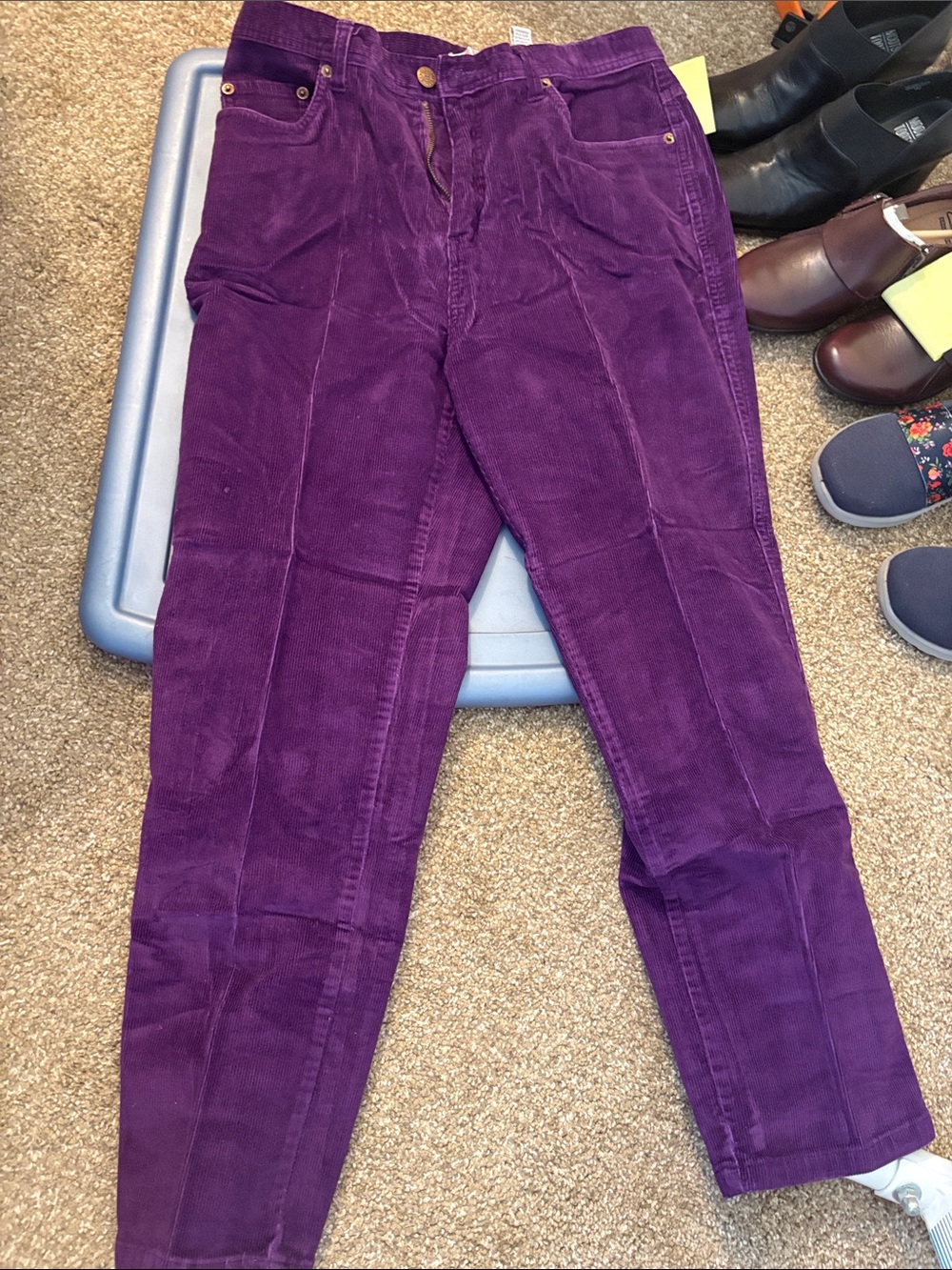 bill blass Purple Straight-Leg Corduroy Jeans